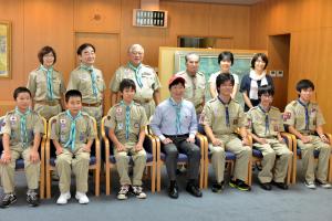 日本ボーイスカウト岡山連盟表敬訪問、連盟長推戴式３