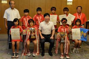 小学生ソフトテニス女子岡山県選抜チーム表敬訪問３
