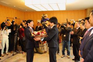 リオデジャネイロオリンピック柔道日本代表梅木真美選手表敬訪問