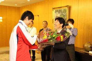 リオデジャネイロオリンピックライフル射撃日本代表岡田直也選手表敬訪問