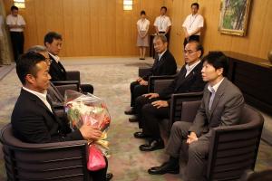 リオデジャネイロオリンピック馬術日本代表原田喜市選手表敬訪問