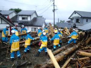 消防防災ヘリ「きび」＆県警災害派遣隊が活躍！福岡県被災地で救助・救急活動を実施