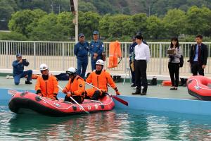 岡山県消防団員等水難救助訓練