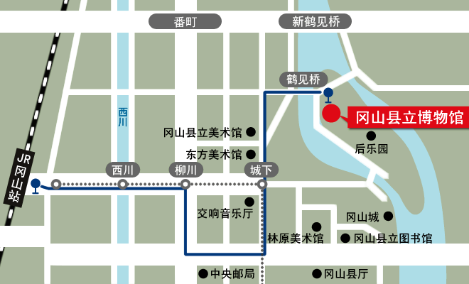 冈山县立博物馆: 地图