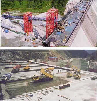 津川ダムのRCD工法