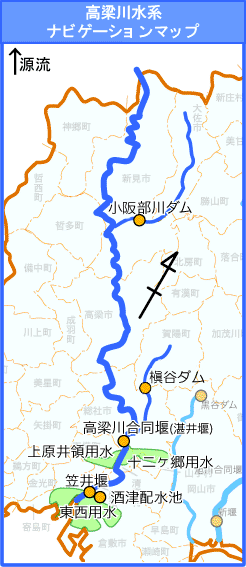 高梁川合同堰の位置図