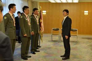 銃剣道日本原駐屯地チーム表敬訪問２