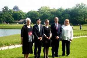 Ｇ７倉敷教育大臣会合各国閣僚が後楽園を視察