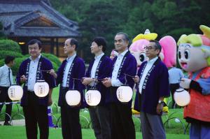 岡山後楽園「夏の幻想庭園」点灯式を開催