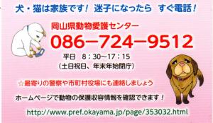 新しい迷子カードが出来ました 岡山県ホームページ 動物愛護センター