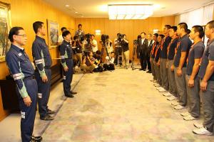 全国高等学校野球選手権大会出場校（創志学園高等学校）表敬訪問