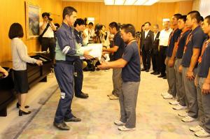 全国高等学校野球選手権大会出場校（創志学園高等学校）表敬訪問