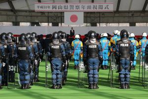 岡山県警察年頭視閲式