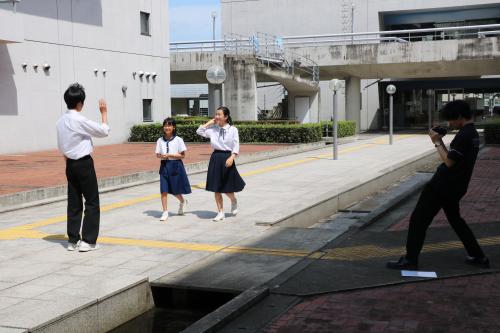 ▲小中学生部会の啓発動画の撮影