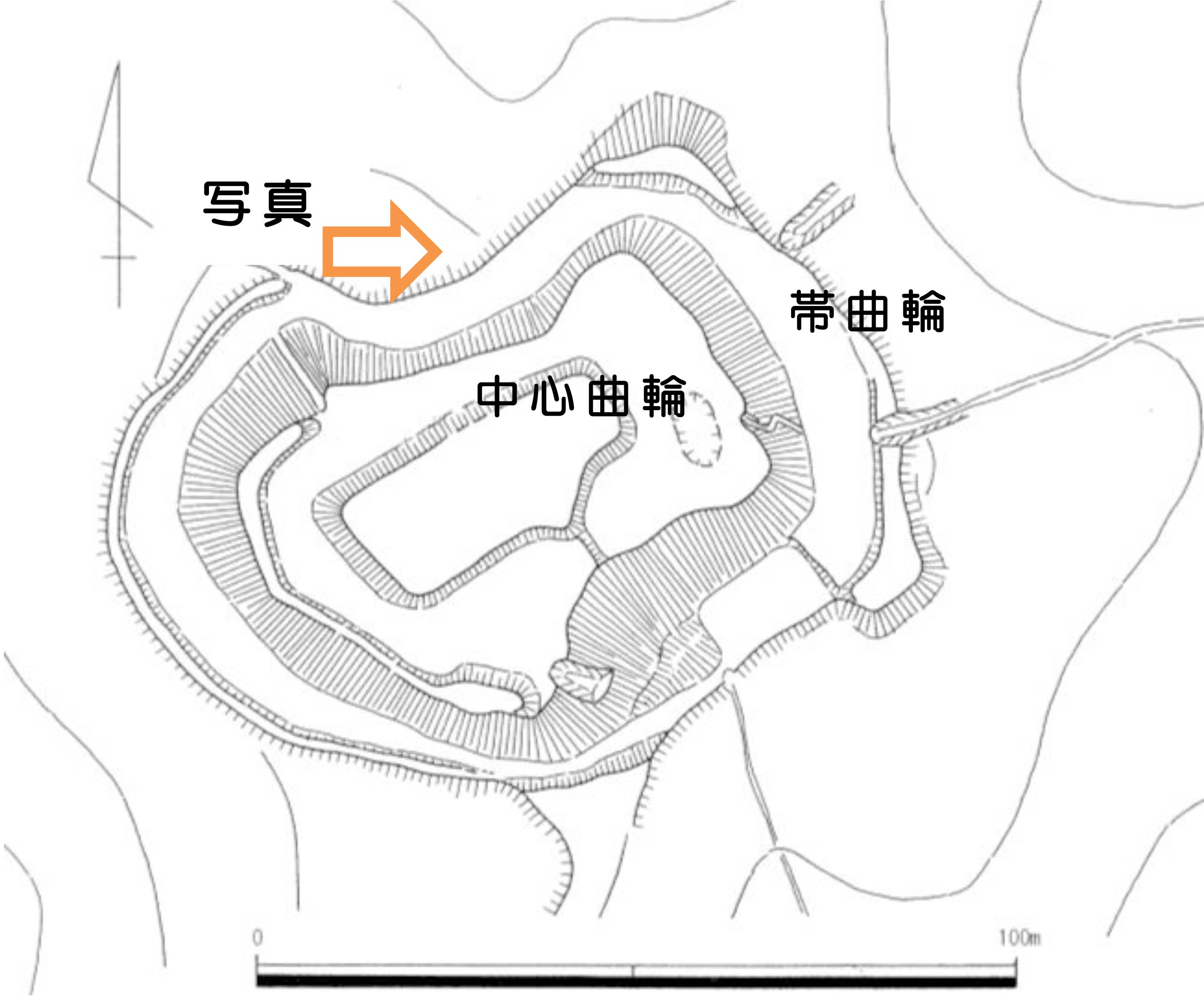 野山城跡縄張り図