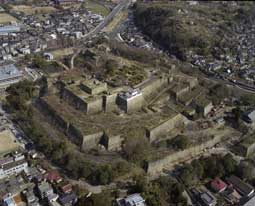 上空からみた津山城跡