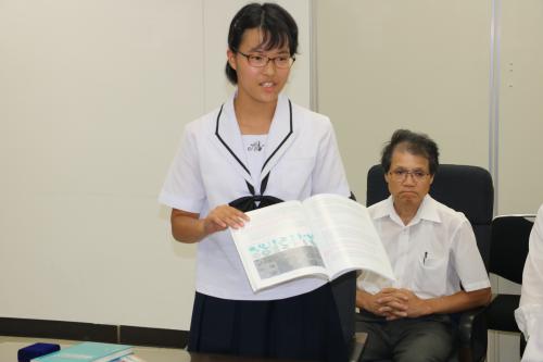 ▲県立岡山朝日高校の長谷川さん