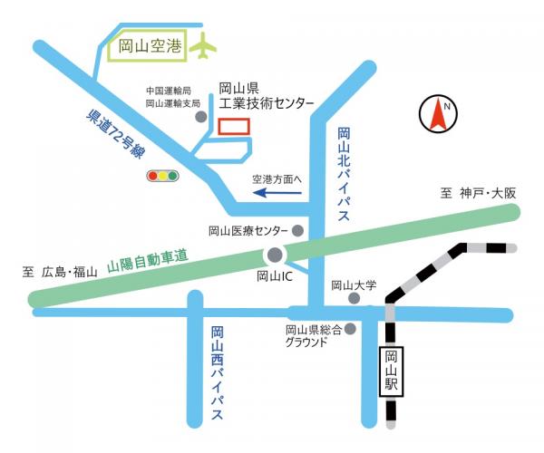 工業技術センターへのアクセス地図