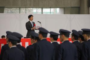 岡山県警察年頭視閲式