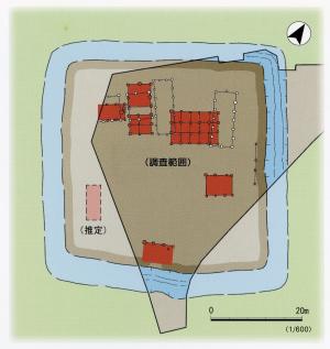 中島城跡遺構配置図