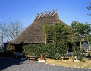 復元された大型竪穴遺構の覆屋