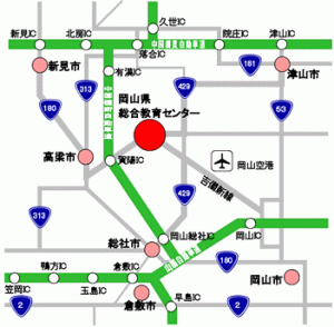 総合教育センターまでの道路地図