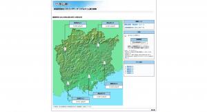 県内の環境放射線モニタリングデータ（岡山県全体）のホームページのスクリーンショットです。