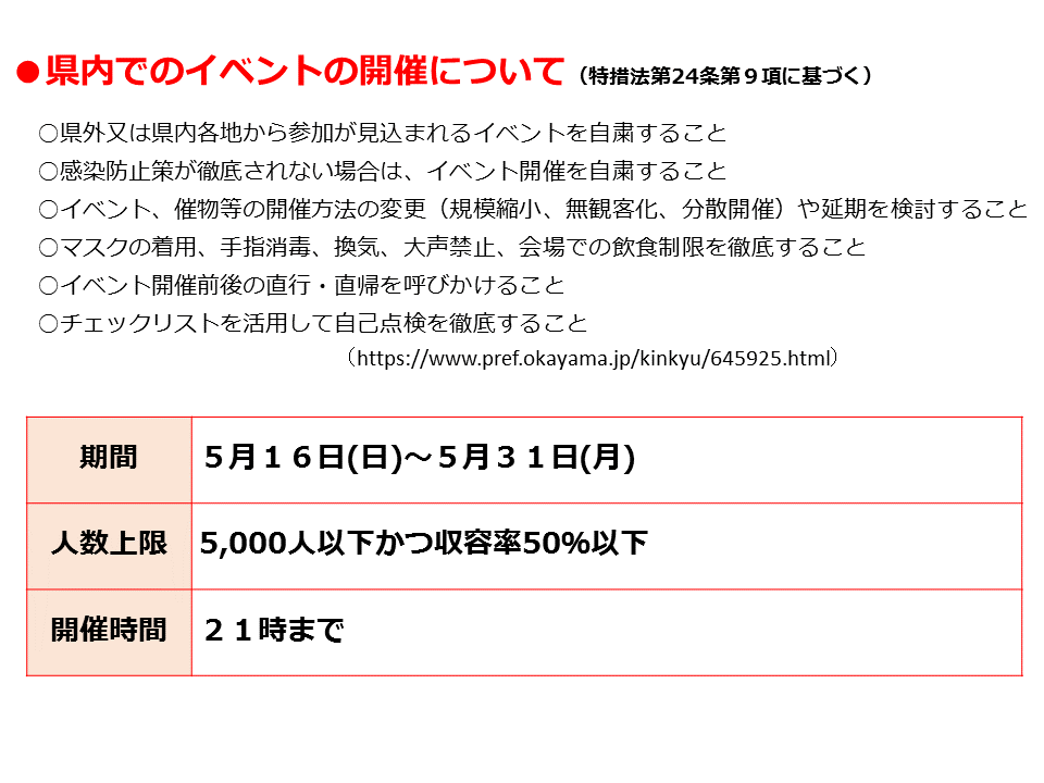 県内でのイベントについて