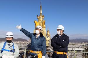 岡山城大規模改修の現場視察