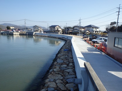 岡山港海岸北浦幸島地区の海岸保全施設の写真です。