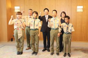 日本ボーイスカウト岡山連盟の知事表敬訪問