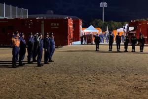 中国・四国ブロック緊急消防援助隊合同訓練激励巡視