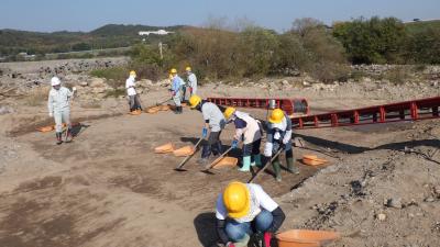 酒津遺跡の発掘調査風景1