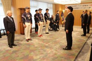 全日本大学選手権大会優勝 表敬訪問〔IPU環太平洋大学男子ソフトボール部〕