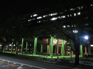県庁舎のピロティライトアップ