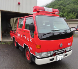 津山市提供の消防小型動力ポンプ積載車