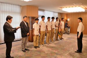 関西高等学校ボート部 表敬訪問