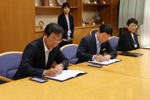 ホンダモビリティ中四国との災害時支援協定締結式