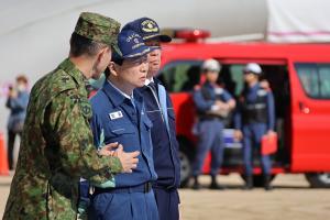 県・津山市総合防災訓練