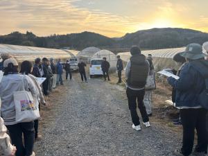 アスパラほ場での情報交換