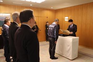 高病原性鳥インフルエンザ防疫対応に係る感謝状贈呈式