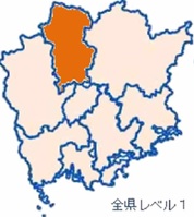 感染性胃腸炎レベルマップ(真庭Lv3,その他Lv1）