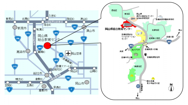 岡山県総合教育センター地図