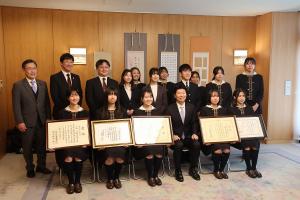 明誠学院高等学校書道部 表敬訪問