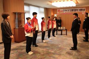 世界エアロビック選手権出場選手 表敬訪問