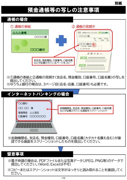 振込先通帳について