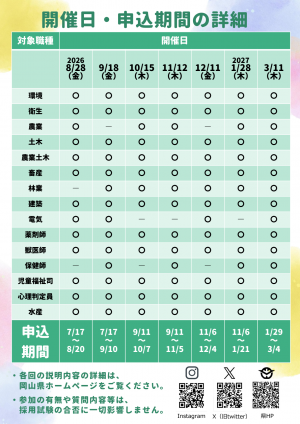 岡山県職員Web仕事説明・座談会チラシ（裏面）