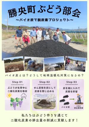 バイオ炭の取組をＰＲするチラシ