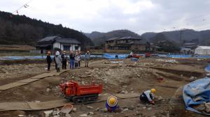 福田湯田遺跡　現地での説明