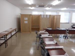 避難所用岡山県産「木材」パーティションの展示